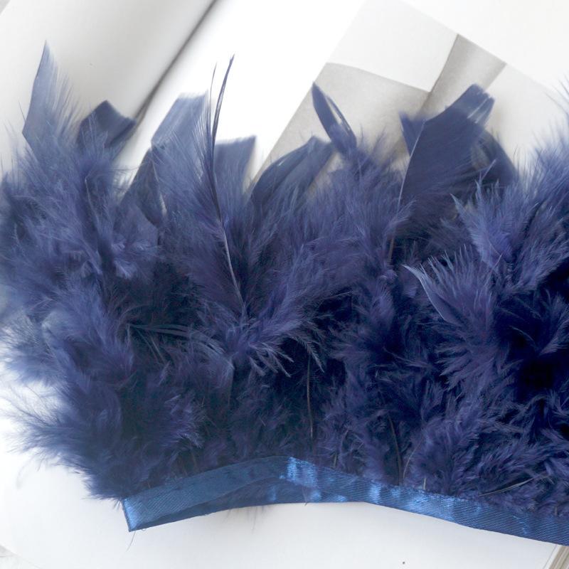 Long Turkey Fur Feather Cloth Strips Fire Edge Stage Performance Clothing Accessories Skirt Diy Decorative Materials