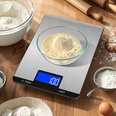 Цифровые кухонные весы FODWET с большой платформой - 22 фунта/10 кг Прецизионные кухонные весы с точностью 1 г и функцией тары, Многофункциональные