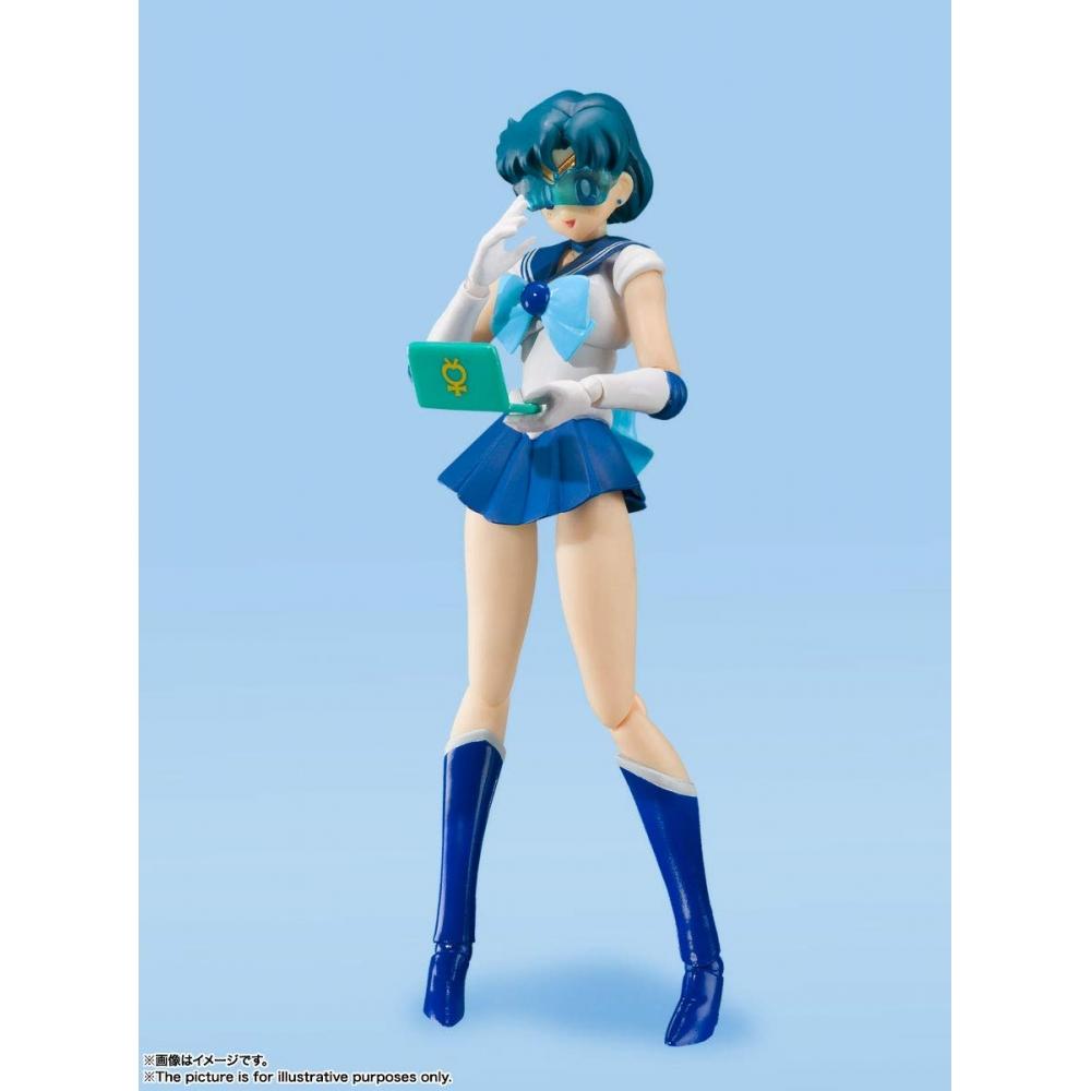 Bandai SPIRITS SHFiguarts Sailor Moon Sailor Mercury - Анимация Цветное издание- (Версия для перепродажи) приблизительно. Подвижная фигура толщиной 140 мм, окрашенная из ПВХ и АБС-пластика