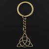Модный брелок для ключей 30 мм, металлический брелок для ключей, ювелирные изделия, античная бронза, амулет с кельтским узлом, кулон 30x28 мм
