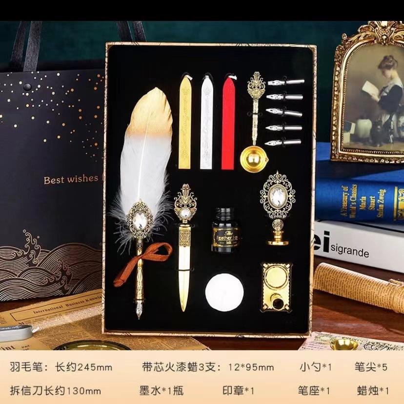 Креативное винтажное перо «Философский камень», прямая продажа, ручка, печать сургучом, подарок на День учителя