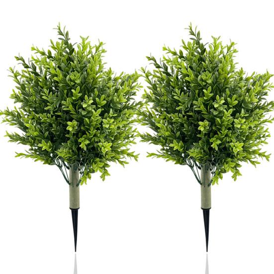 Искусственное самшитовое топиарное шарообразное дерево с опорой в землю, устойчивое к ультрафиолетовому излучению, устойчивое к погодным условиям, искусственная зелень, фиолетовые кустарники, садовые искусственные растения из самшита, кусты