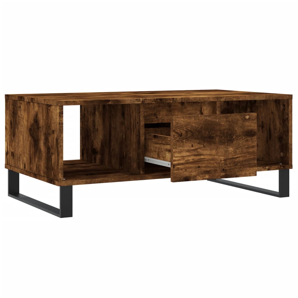 Coffee Table Smoked Oak 90 x 50 x 36.5 cm Particleboard