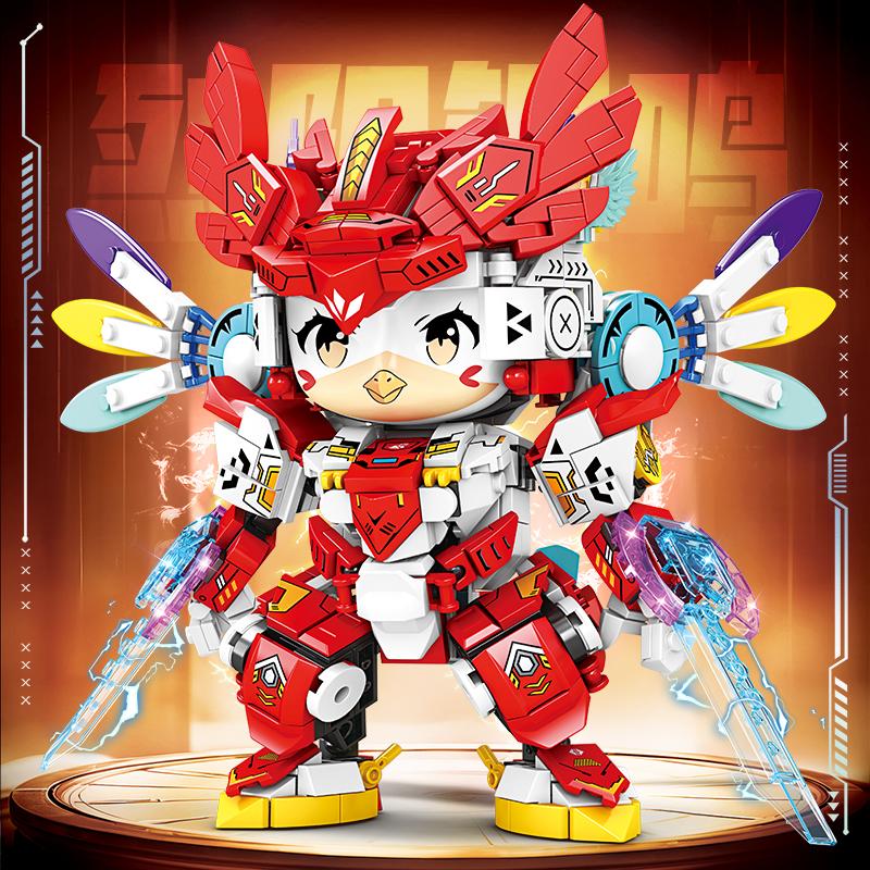 Chinese Zodiac Animal Building Block Set Toy Mechanical Model, Children's Educational Assembly Toy for Collection, Display and Gifting