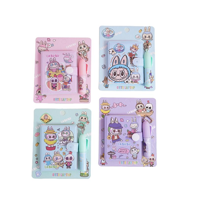 Мини-набор дневников с шариковой ручкой, портативный блокнот, мультяшный дневник, милый блокнот, кавайный портативный блокнот, школьные принадлежности, подарок