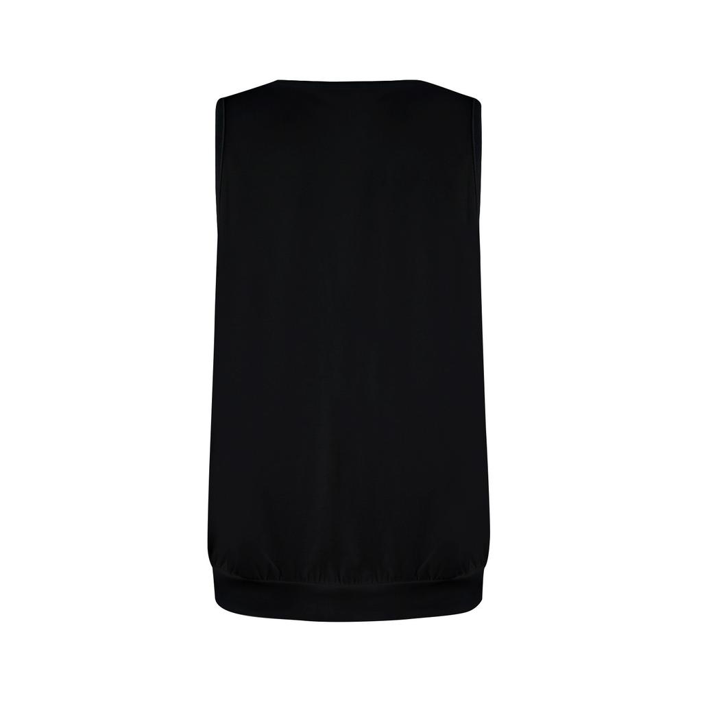 Женский летний жилет, свободная плиссированная рубашка с круглым вырезом, повседневный топ без рукавов