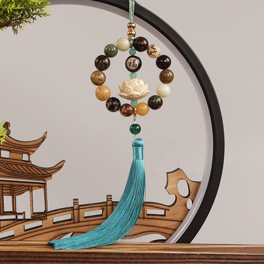 Классическое автомобильное зеркало заднего вида, подвеска Бодхи с кисточками, украшение для зеркала заднего вида, автомобильное зеркало заднего вида