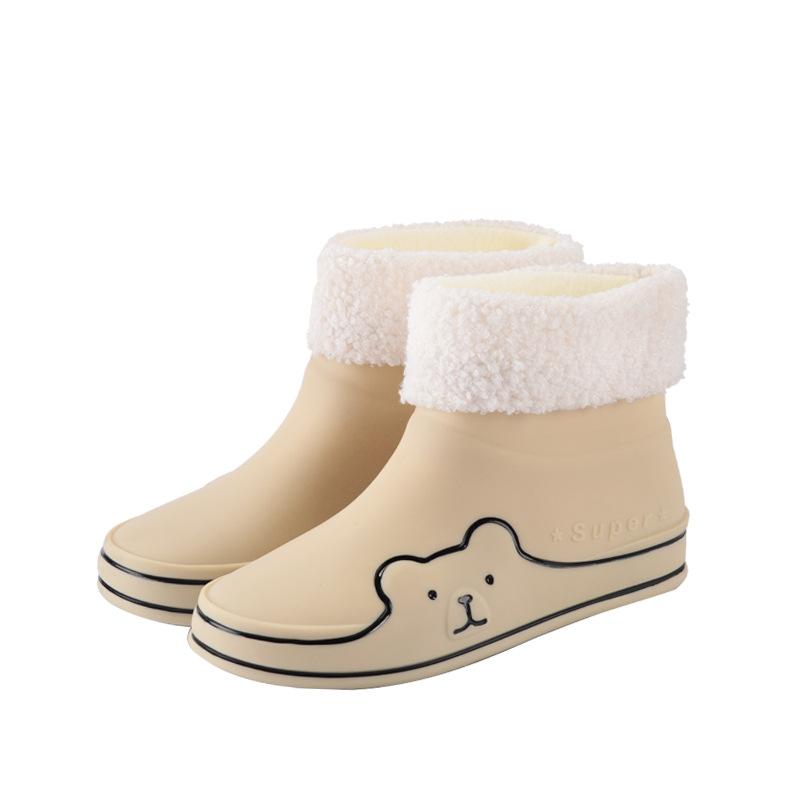 Новая дождевая обувь женская модная водная обувь нескользящая верхняя одежда милые водонепроницаемые ботинки универсальные мультяшные резиновые сапоги студенческая уличная обувь