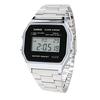 A158WEA-1JF Standard Digital Silver/Black Women's Unisex Digital Watch (Adult)