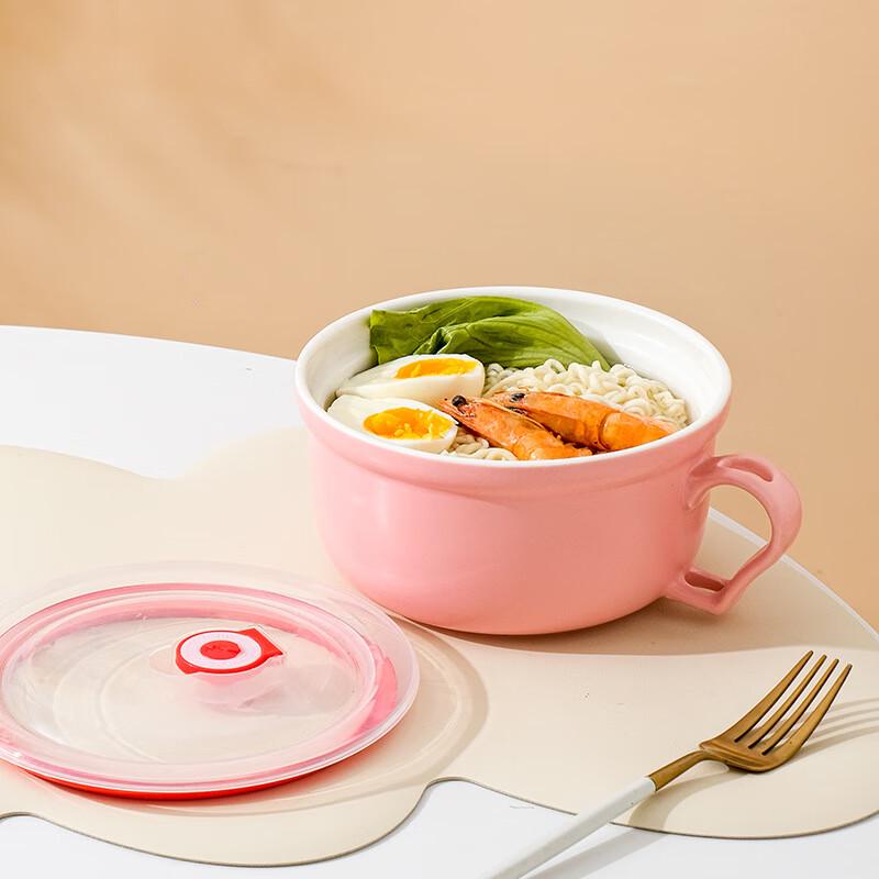 Керамическая миска Wutuo для лапши быстрого приготовления и супа с крышкой