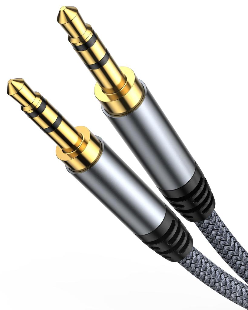 Аудиокабель Highwings, кабель AUX, позолоченный стереокабель, нейлоновая оплетка, высокая прочность, совместим с наушниками, автомобильными динамиками, ПК, стереосистемами, MP3 и т. д.