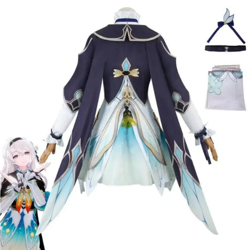 Firefly Tour Guide Косплей Honkai Star Rail Костюм Парик Платье Униформа Головные уборы Костюм для Хэллоуина