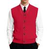 Men's V-Neck Sleeveless Knit Cardigan Vest