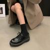 Британский стиль ретро одинарная обувь плоская подошва круглый носок шнуровка универсальная студенческая обувь jk маленькая кожаная обувь весна и осень новые модели
