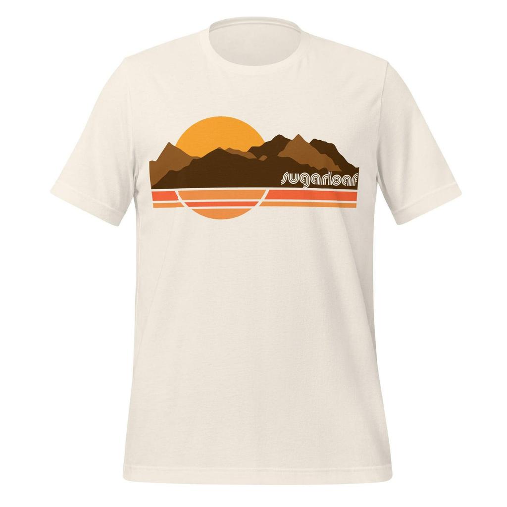 Sugarloaf Ski T-Shirt, Retro Mountain Sunset (Unisex Cotton)