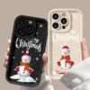 Силиконовый чехол для телефона Merry Christmas Cartoon Snowmen для iPhone 16 15 14 13 12 11 Pro Max XS Max X XR 8 7 Plus SE3, мягкий противоударный бампер, задняя крышка