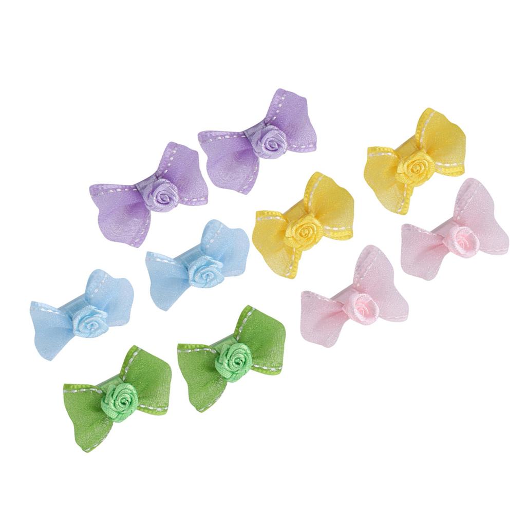 10Pcs/Set Lovely Pets Hair Clips Bowknot Clip Hairpins Cats Dogs Hair Accessories