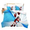 Kids Ice Hockey Duvet Cover Full Hockey Player Pattern Bedding Set Winter Sports Theme Quilt Cover For Youth Teen Boy Room Decor
