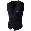 Men's Slim Korean Style Solid Color Groomsmen Vest XF001, Multi-Size Options