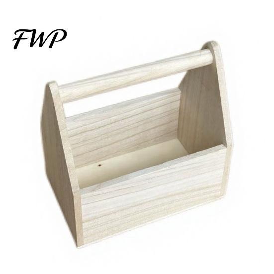Solid Wood Storage Bin Box with Handle, Large Capacity Open Portable Souvenir Design, Texture Durable Organizer, for Desktop And Souvenirs Wooden