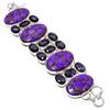Copper Charoite, Amethyst Gemstone 925 Sterling Silver Gift Bracelet 7-8" R4U90
