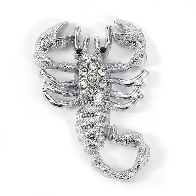 Забавная 3D наклейка-стикер скорпион для стайлинга автомобиля, крутая металлическая эмблема, значок, наклейки, серебристый/золотой