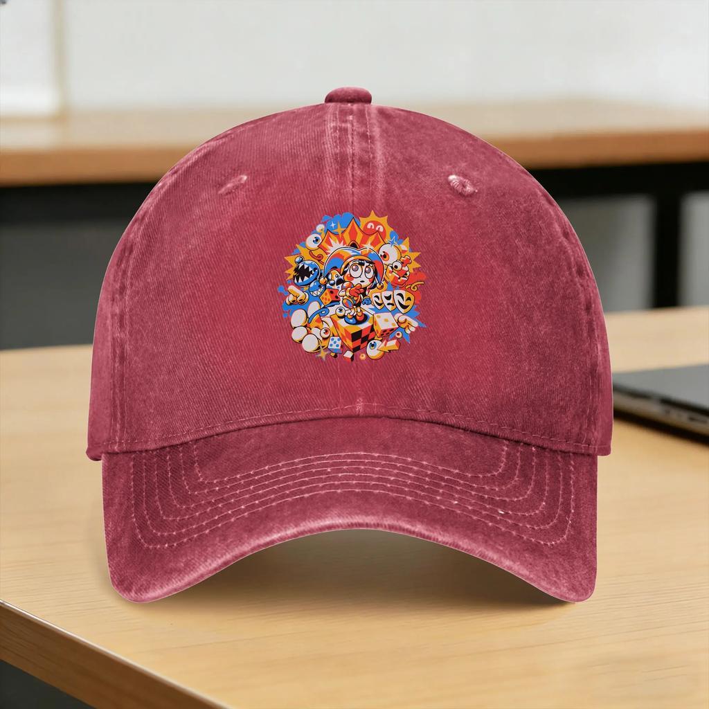 Summer Game DDigitals Circus Baseball Cap Sun Sun Visor Design Washed Hip Hop Hats UnisexTeens yk Cute Hiking Fishing Caps