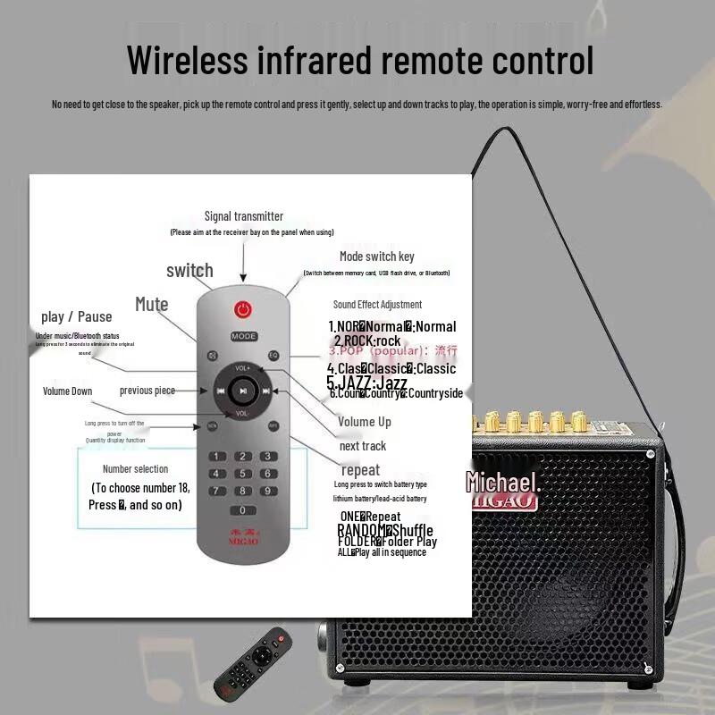 Meigao MG832A Portable Instrument Accompaniment Speaker with S3 Saxophone Mic