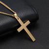 Jewelry Statement Alloy Stainless Steel Cross Pendant Link Chain Men Necklace