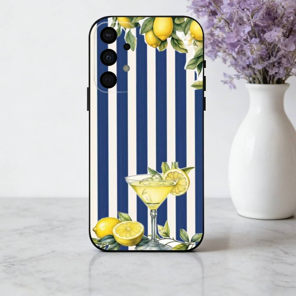 S-Морской вид S-Пейзаж Вино L-Лимон Чехол для телефона Для Samsung Galaxy A73,A72,A71,A70,A53,A52,A51,Другие Мягкий черный корпус