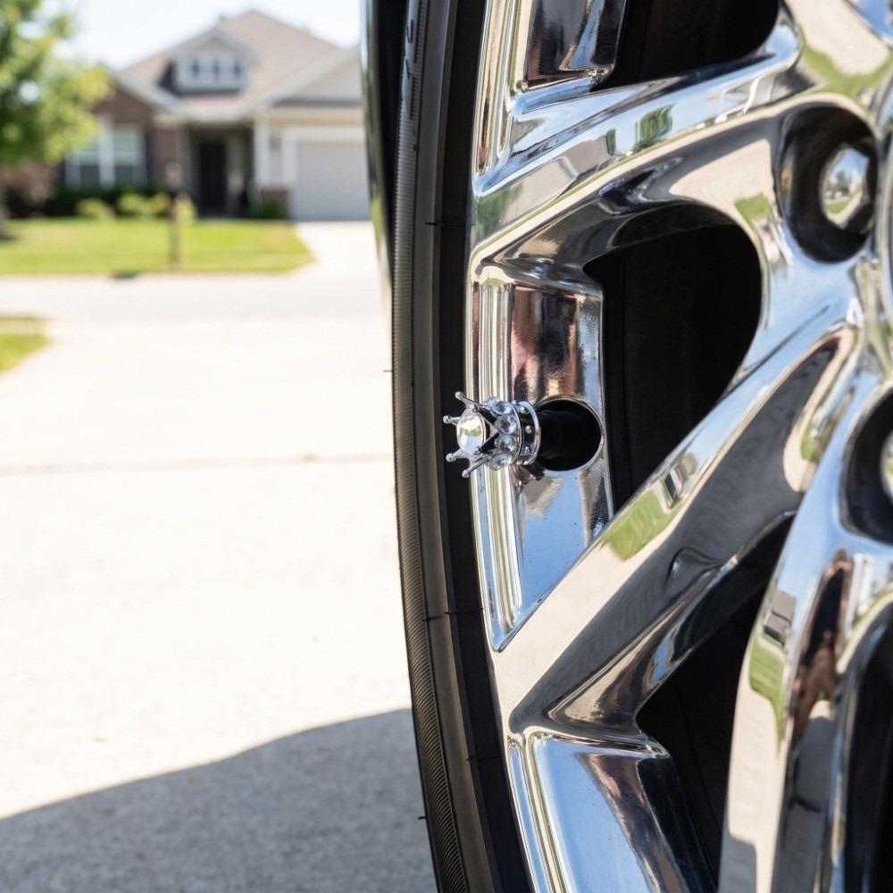 4PCS Handmade Crystal Rhinestone Vehicle Car Tire Caps Covers Valve Stem Covers  Car Tire Service