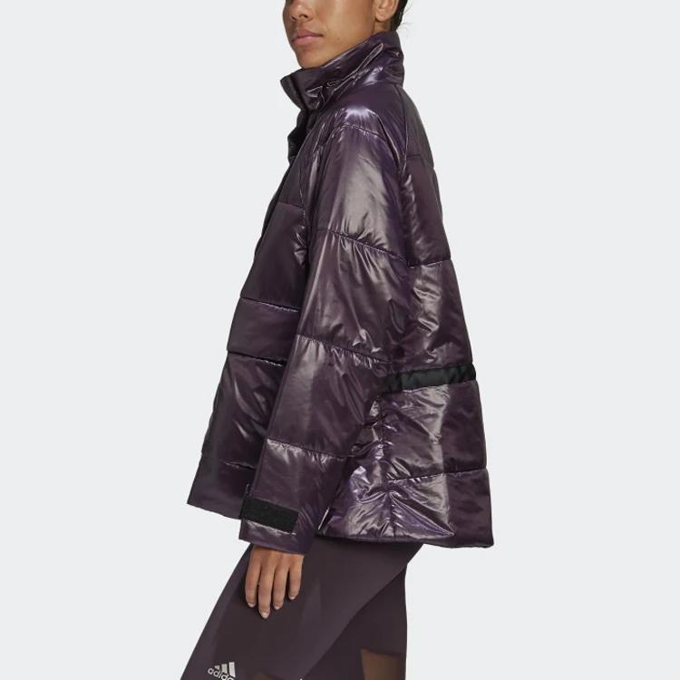 Adidas Теплая ветрозащитная спортивная хлопковая куртка с воротником-стойкой, куртка унисекс, фиолетовая FT2550
