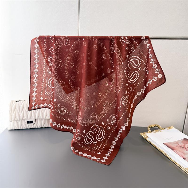 Paisley Herringbone Pattern Cotton And Linen Small Square Scarf Silk Scarf Imitation Velvet Headscarf Shawl Scarf Scarf Women