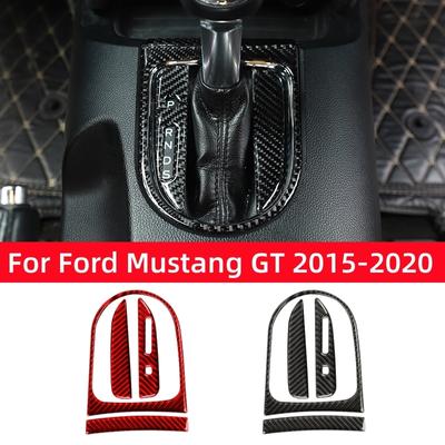 Для Ford Mustang GT 2015-2021 аксессуары из углеродного волокна салон автомобиля коробка передач панель крышка отделка рамка декоративный комплект наклейка