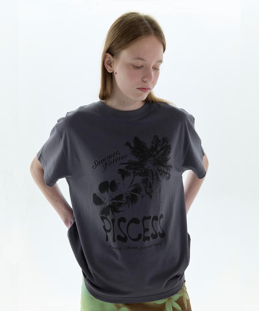 PISCESS Vintage Summer T-Shirt_Charcoal