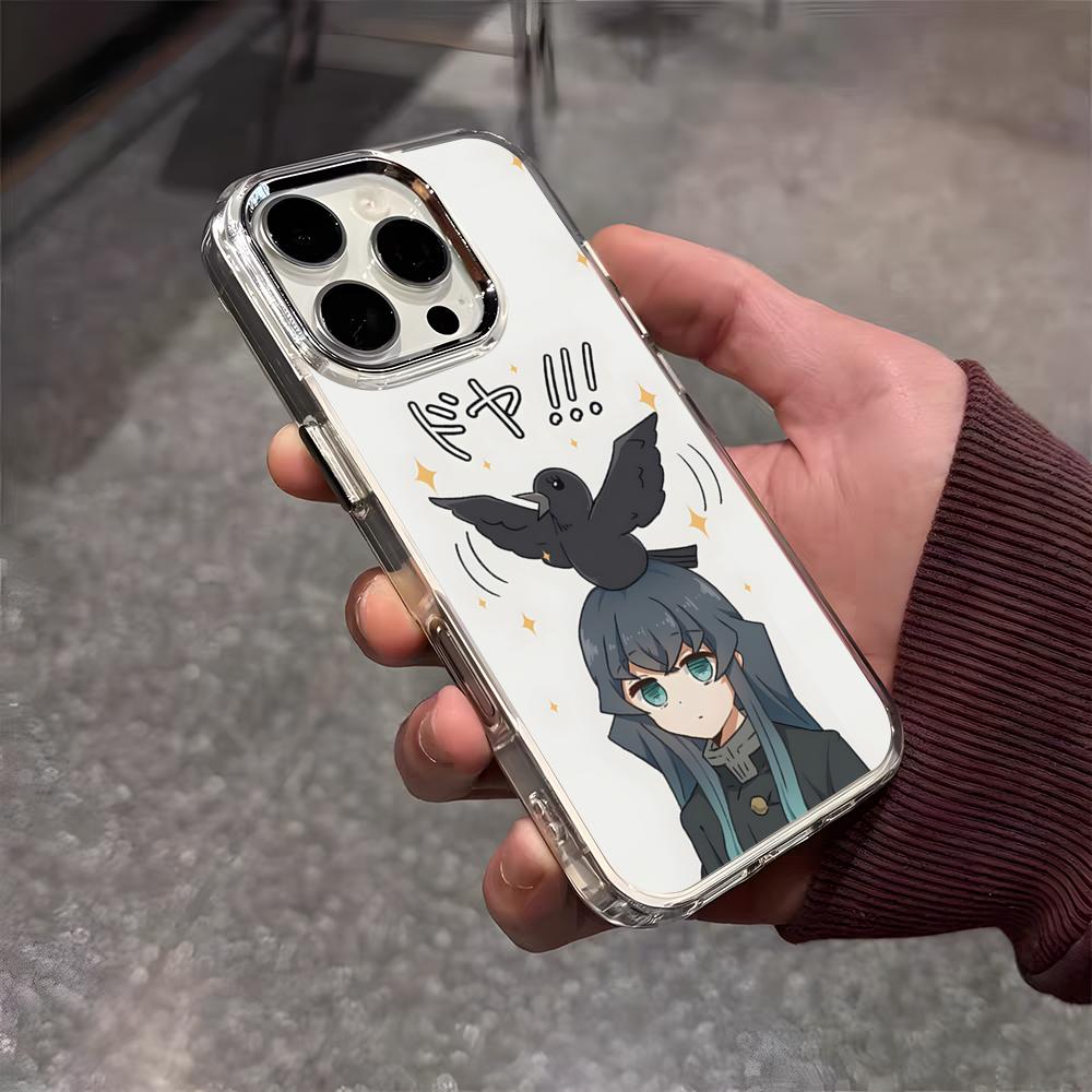 Чехол для телефона Muichiro Tokito из аниме для iPhone 17 Air 16 E 15 14 13 12 11 Plus Pro Max Гальванизированный Прозрачный Мягкий Чехол