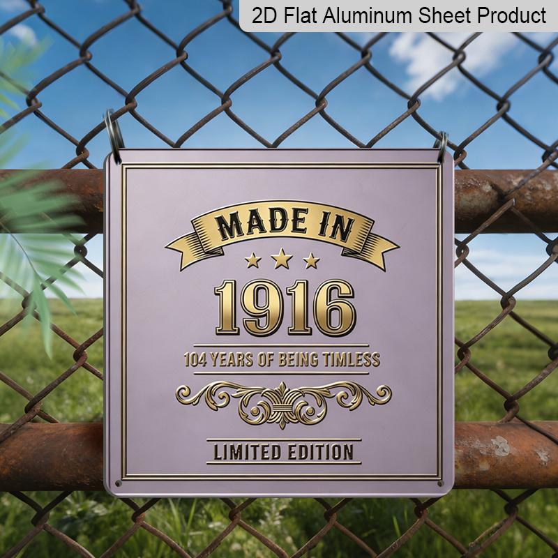 2D Flat 1pc, Vintage Series 1916 Style Square Aluminum Sign, Timeless Retro Style, Retro Enthusiast, Suitable Retro Showroom, Theme Wall