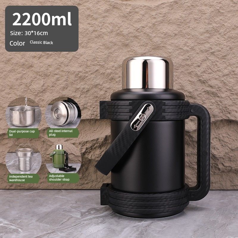 Insulated Kettle, Large Capacity Thermos Cup, Stainless Steel Portable Outdoor Thermos, Travel Car Hot Water Kettle, Cold-Keeping Cup for Home Use