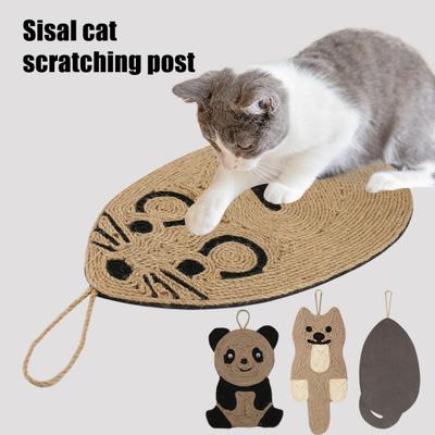 Сизалевый коврик для когтей кошки Милая форма животного Подвесной коврик для когтей кошки Защитите вашу мебель Вертикальная когтеточка для домашних кошек