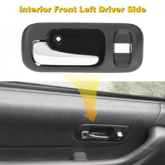 Door Handle ide Inner Black Front Driver Side Left LH For 1997-2001 Honda CRV