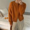 Korean Style Short Solid Color Knitted Sweater for Women New Double Zipper Knitted Cardigan Top