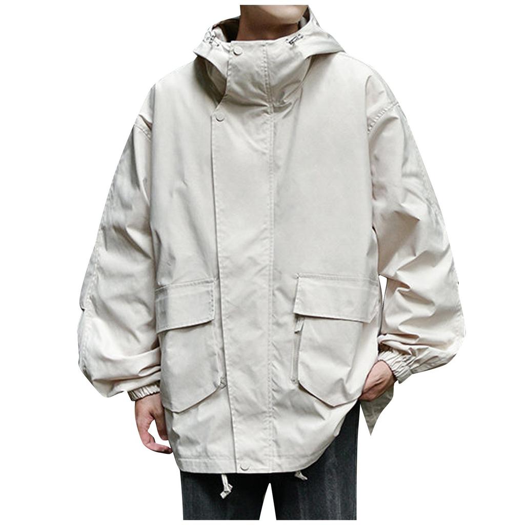 Мужская повседневная спортивная куртка Водонепроницаемая Легкая с капюшоном Для пеших прогулок Гольфа Дождевики С карманами