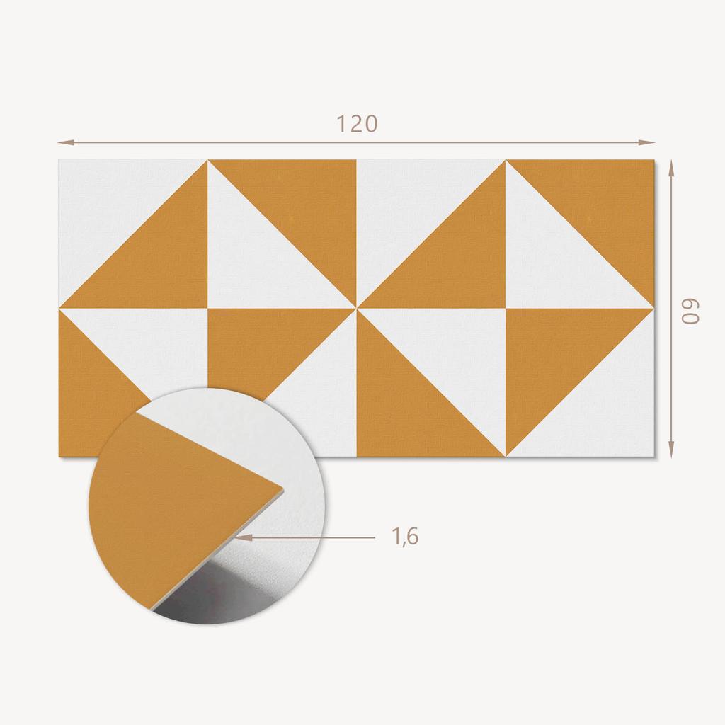 Self-Adhesive Vinyl Panel With Print 120x60 cm Geometric Triangles in Squares