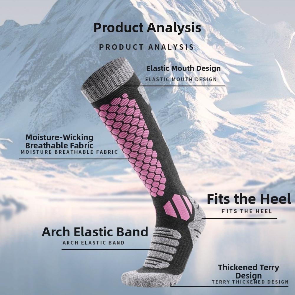 Moisture Wicking Thermal Outdoor Socks Thicken Cotton Long Tube Socks  for Men Women