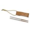 Siaza Life Folding Portable Natural Stainless Silver Chopsticks, Chopsticks, Wooden, Wood, Steel, Compact, Lightweight,