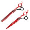 7 Inch Red Hair Scissors Professional Hairdressing Scissors Big Hairdressing Tools Cutting Thinning Shear