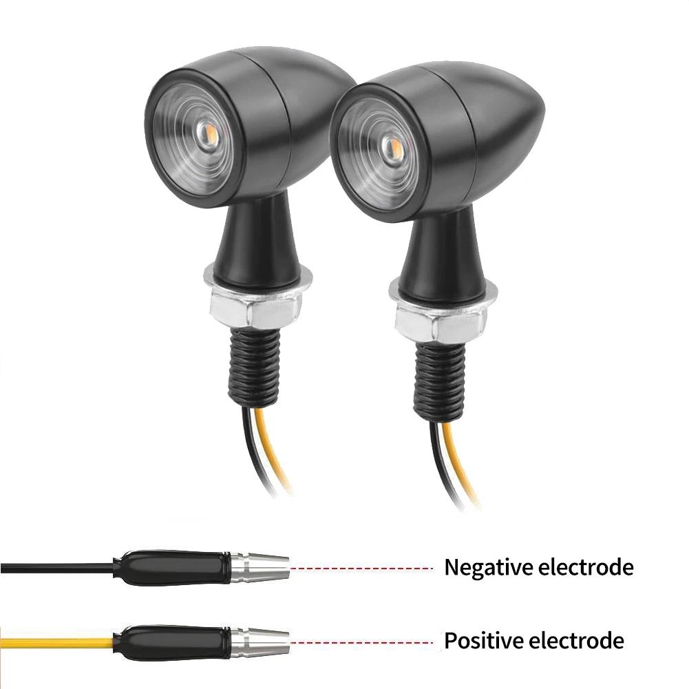 Motorcycle LED Turn Signal Black Motorcycle Bullet Lights Mini Turn Signals LED 8mm 12V Universal Led Motorcycle Indicator Lamps