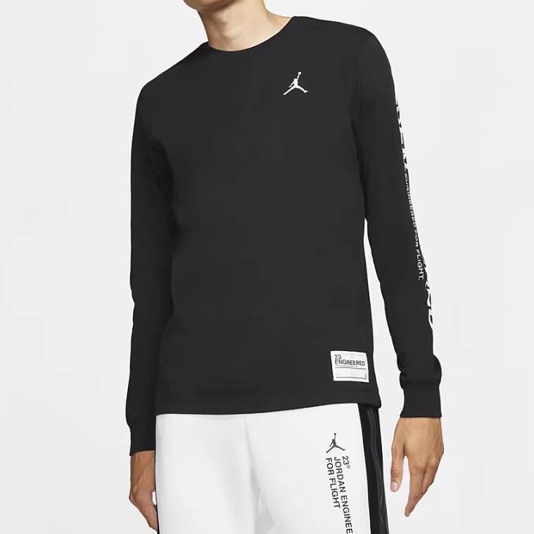 Jordan Футболка с длинным рукавом и круглым вырезом, мужская, черная AT8814-010