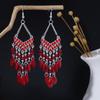 Серьги-кисточки Bohemian Water Drop: Ретро этнический стиль с разноцветными рисовыми бусинами для женщин
