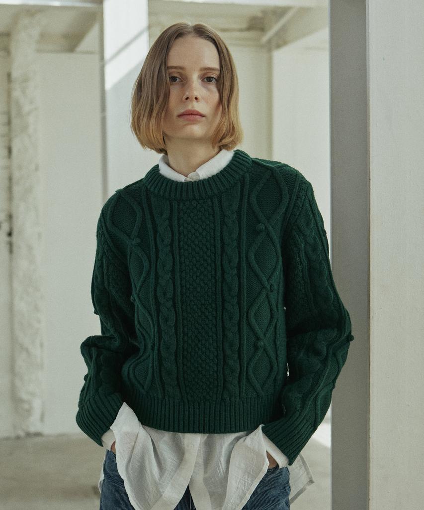 YUPPE Bell Cable Knit_Green